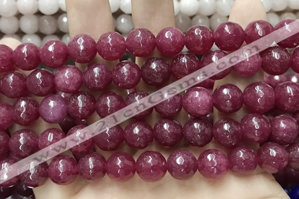 CCN5804 15 inches 10mm faceted round candy jade beads