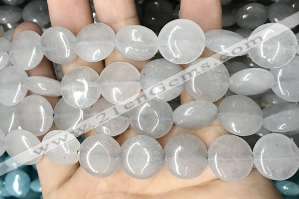 CCN5856 15 inches 15mm flat round candy jade beads Wholesale