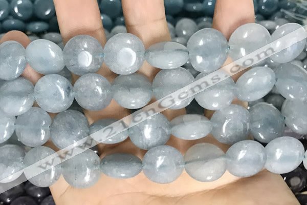 CCN5857 15 inches 15mm flat round candy jade beads Wholesale