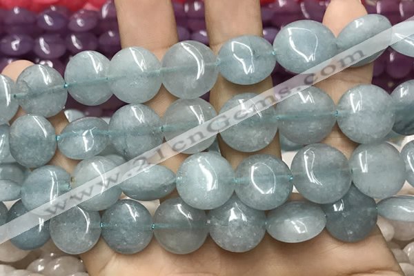 CCN5858 15 inches 15mm flat round candy jade beads Wholesale