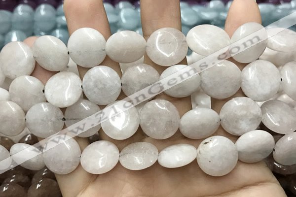 CCN5859 15 inches 15mm flat round candy jade beads Wholesale