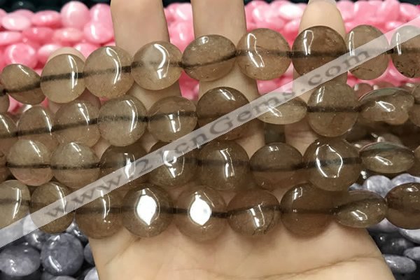 CCN5868 15 inches 15mm flat round candy jade beads Wholesale