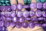 CCN5876 15 inches 15mm flat round candy jade beads Wholesale