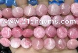 CCN5879 15 inches 15mm flat round candy jade beads Wholesale