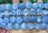 CCN5890 15 inches 15mm flat round candy jade beads Wholesale