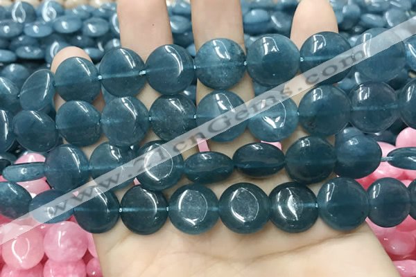 CCN5898 15 inches 15mm flat round candy jade beads Wholesale