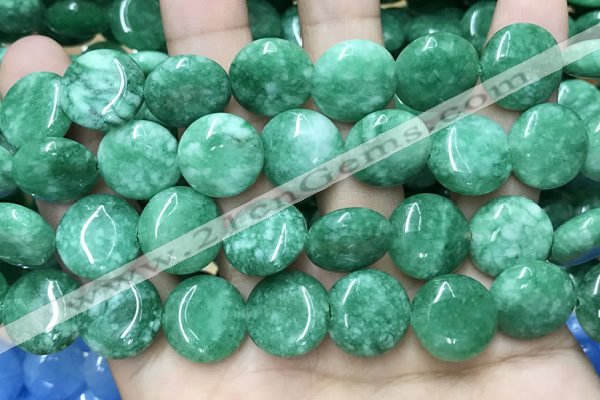 CCN5907 15 inches 15mm flat round candy jade beads Wholesale