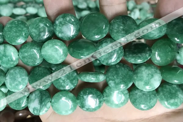 CCN5909 15 inches 15mm flat round candy jade beads Wholesale