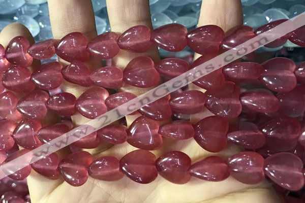 CCN5933 15 inches 12*12mm heart candy jade beads Wholesale