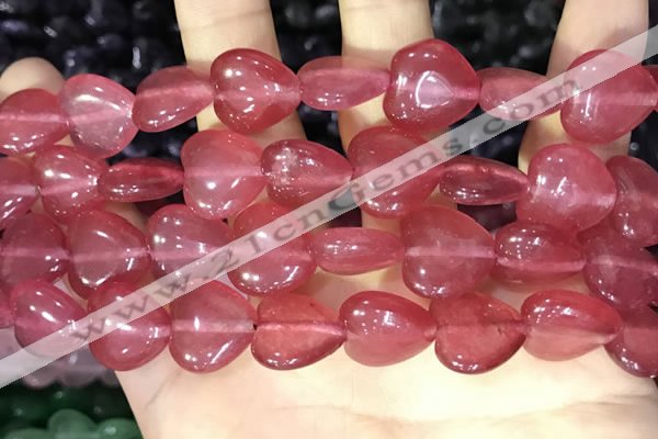 CCN5951 15 inches 14*14mm heart candy jade beads Wholesale