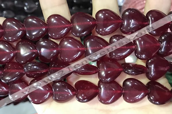 CCN5953 15 inches 14*14mm heart candy jade beads Wholesale