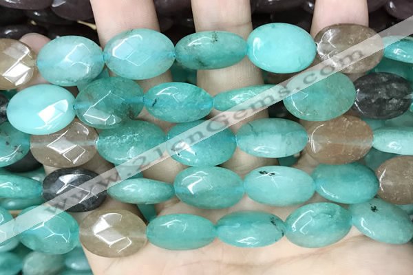 CCN5975 15 inches 13*18mm faceted oval candy jade beads