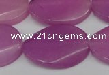 CCN617 15.5 inches 22*30mm twisted oval candy jade beads wholesale