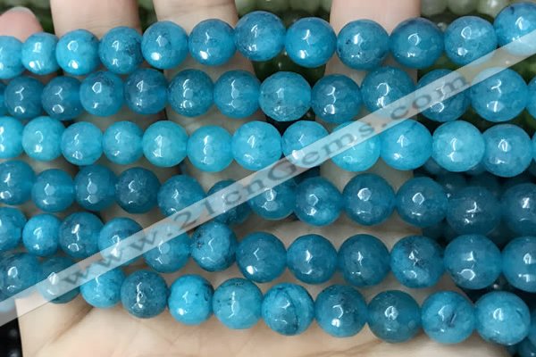 CCN6301 15.5 inches 8mm faceted round candy jade beads Wholesale