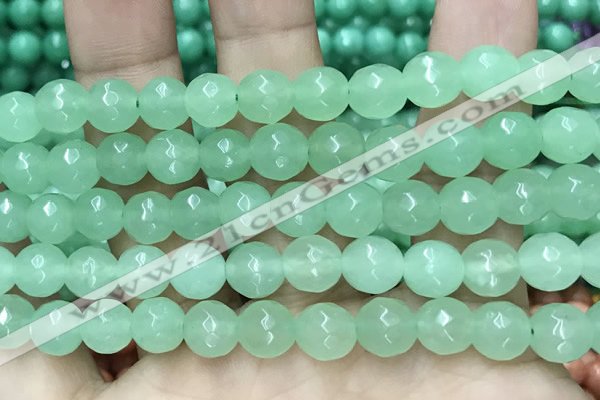 CCN6330 15.5 inches 8mm faceted round candy jade beads Wholesale