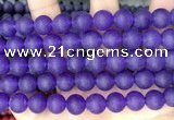 CCN6363 15.5 inches 6mm, 8mm, 10mm & 12mm round matte candy jade beads