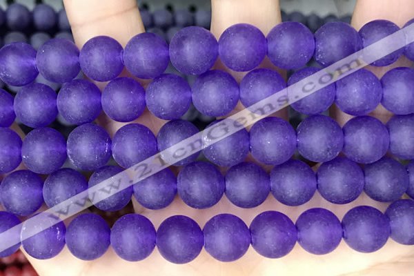 CCN6363 15.5 inches 6mm, 8mm, 10mm & 12mm round matte candy jade beads