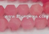 CCN661 15.5 inches 15*15mm faceted nuggets candy jade beads