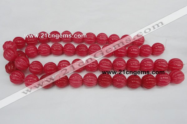 CCN677 15.5 inches 16mm carved round candy jade beads wholesale