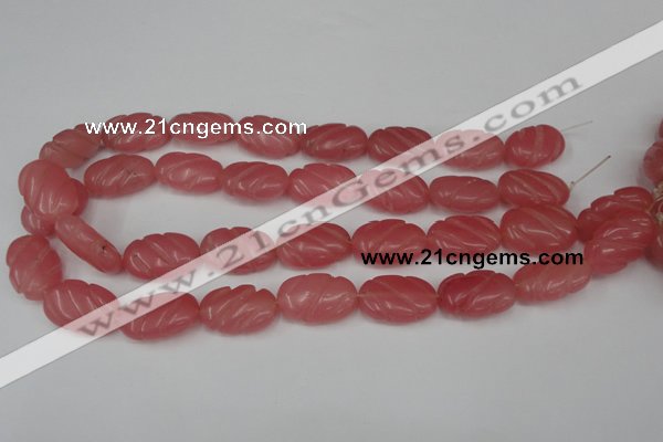 CCN681 15.5 inches 15*23mm carved oval candy jade beads wholesale