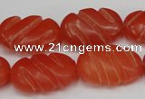 CCN682 15.5 inches 15*23mm carved oval candy jade beads wholesale