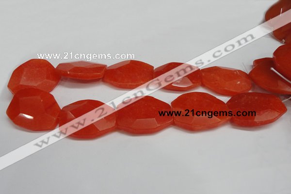 CCN692 15.5 inches 30*40mm faceted octagonal candy jade beads