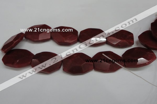 CCN694 15.5 inches 30*40mm faceted octagonal candy jade beads