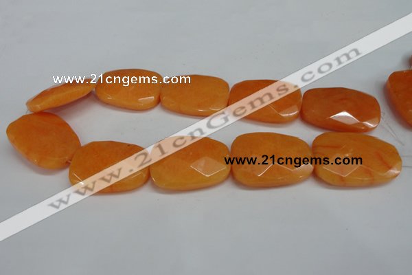 CCN700 15.5 inches 30*40mm faceted trapezoid candy jade beads