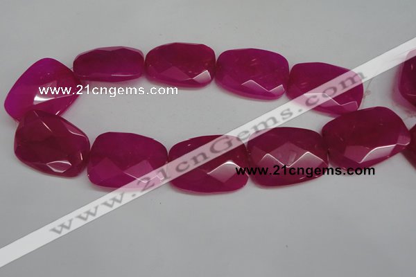 CCN703 15.5 inches 30*40mm faceted trapezoid candy jade beads