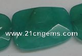 CCN709 15.5 inches 30*40mm faceted trapezoid candy jade beads