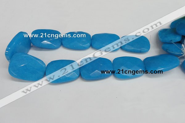 CCN711 15.5 inches 30*40mm faceted trapezoid candy jade beads