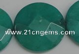 CCN715 15.5 inches 40mm faceted coin candy jade beads