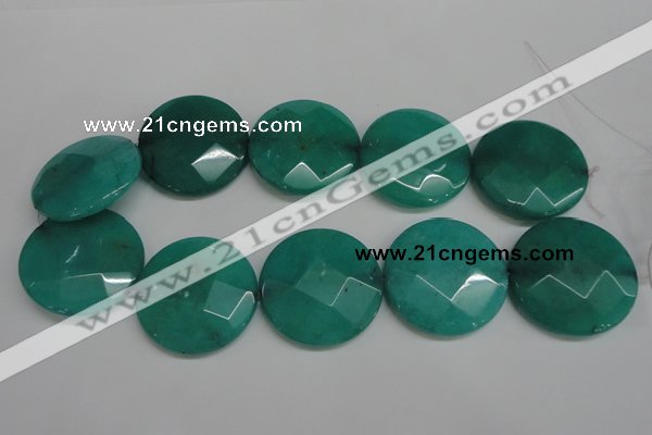 CCN715 15.5 inches 40mm faceted coin candy jade beads