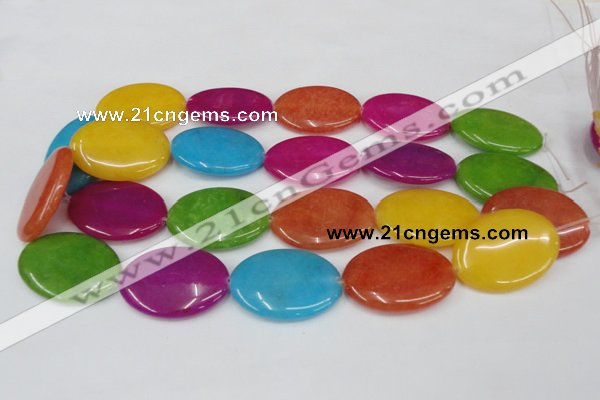 CCN726 15.5 inches 25*35mm oval candy jade beads wholesale