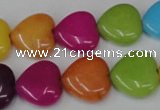 CCN727 15.5 inches 15*15mm heart candy jade beads wholesale