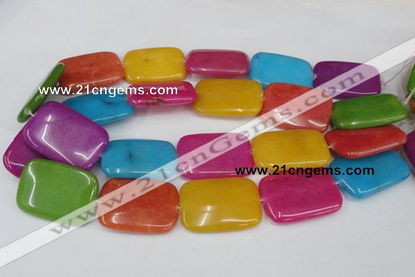 CCN731 15.5 inches 25*35mm rectangle candy jade beads wholesale