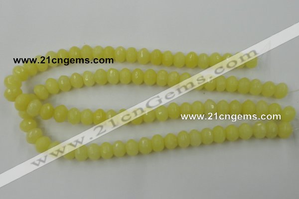 CCN907 15.5 inches 9*12mm faceted rondelle candy jade beads