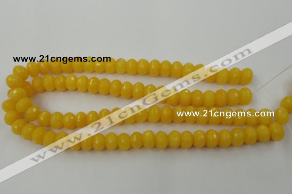 CCN908 15.5 inches 9*12mm faceted rondelle candy jade beads