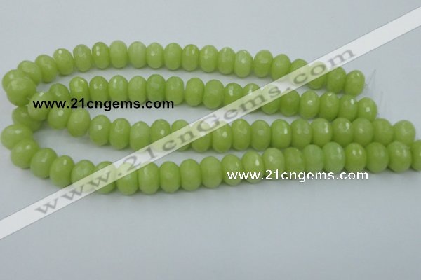 CCN923 15.5 inches 10*14mm faceted rondelle candy jade beads