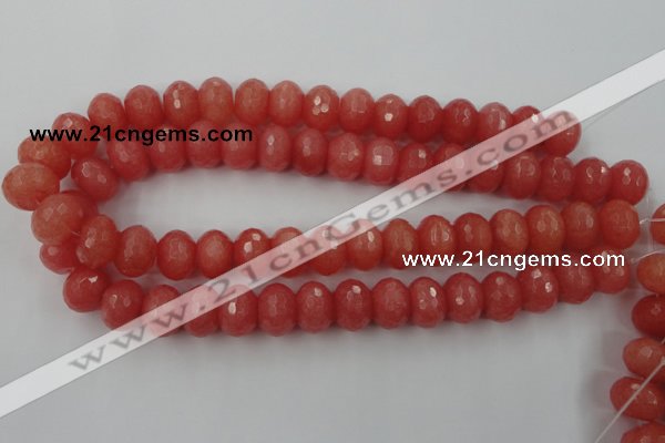 CCN931 15.5 inches 12*16mm faceted rondelle candy jade beads