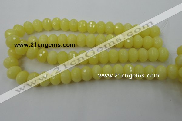 CCN932 15.5 inches 12*16mm faceted rondelle candy jade beads