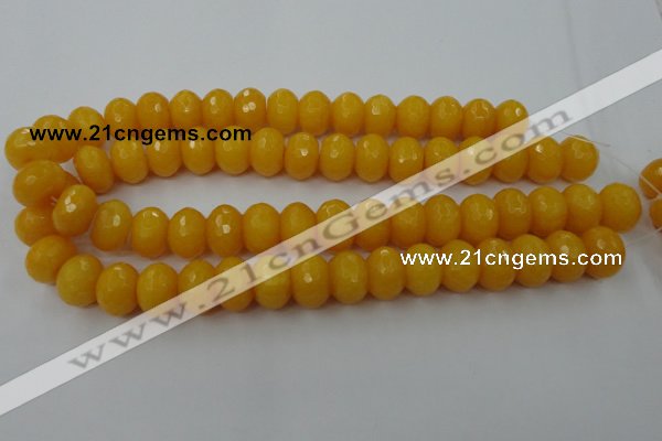 CCN933 15.5 inches 12*16mm faceted rondelle candy jade beads