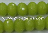 CCN934 15.5 inches 12*16mm faceted rondelle candy jade beads