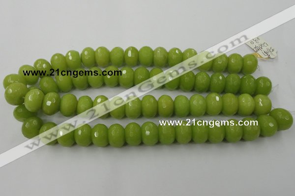 CCN935 15.5 inches 12*16mm faceted rondelle candy jade beads