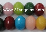 CCN956 15.5 inches 14*18mm faceted rondelle mixed color candy jade beads