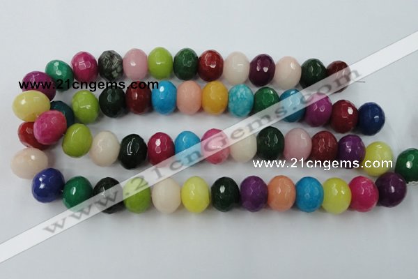 CCN956 15.5 inches 14*18mm faceted rondelle mixed color candy jade beads