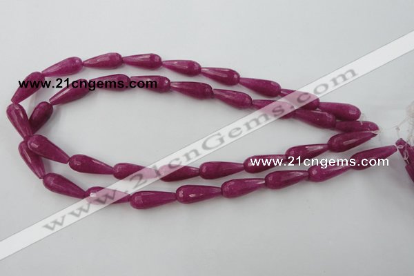 CCN975 15.5 inches 9*22mm faceted teardrop candy jade beads