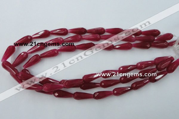 CCN976 15.5 inches 9*22mm faceted teardrop candy jade beads