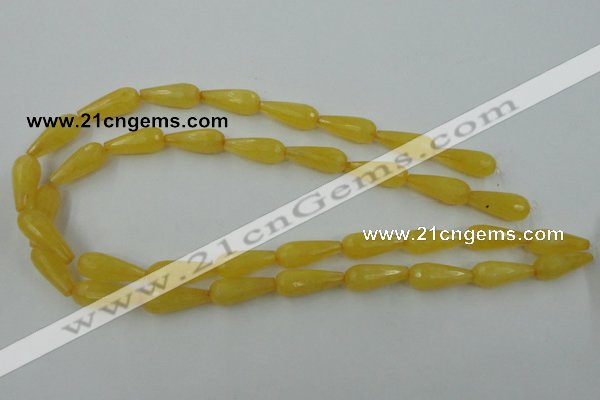 CCN977 15.5 inches 9*22mm faceted teardrop candy jade beads