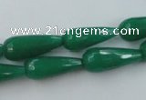 CCN978 15.5 inches 9*22mm faceted teardrop candy jade beads